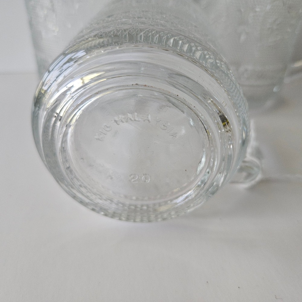 Vtg KIG Malaysia Fleur De Lis Glass Mugs - SET of 3 - Picture 6 of 8